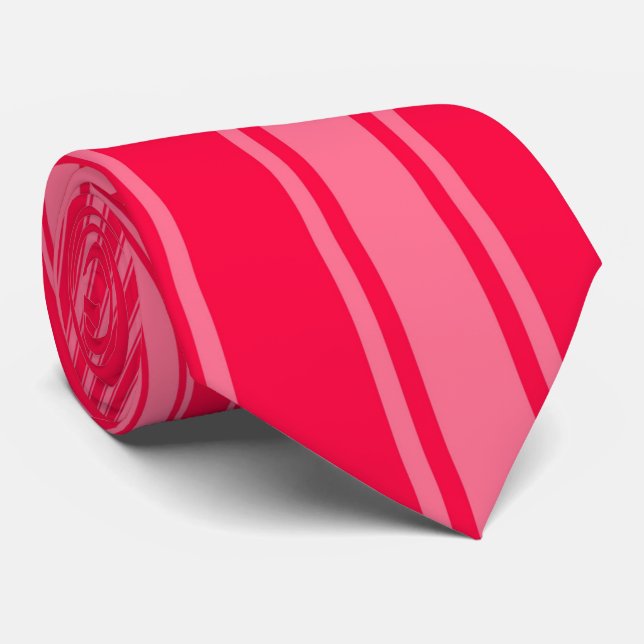 Cravate Rose Américain  couleur bande Motif funky (Roulé)