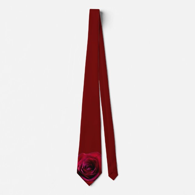 Cravate rose Belle Rose Rouge Neckties Romantique  (Devant)
