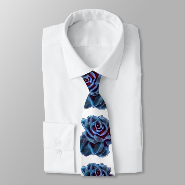 Cravate Rose bleu marine Groom Mariage blanc (Attaché)