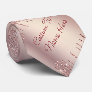 Cravate Rose Blush Parties scintillant Drivers Nom du text