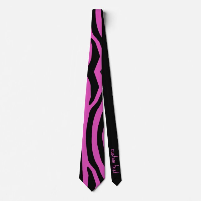 CRAVATE ROSE CHAUDE ET POSTER DE ANIMAL NOIR MOTIF STRIPE (Devant)