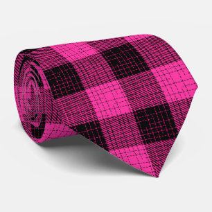 Cravate Rose Croix à carreaux noir Buffalo