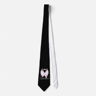 Cravate rose d'ailes d'ange de ruban