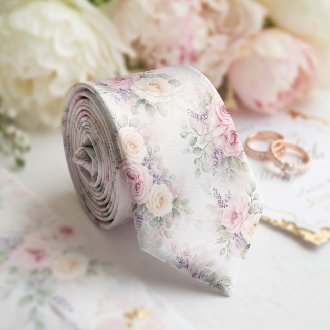 Cravate Rose délicat et lilas pastel doux (Créateur téléchargé)
