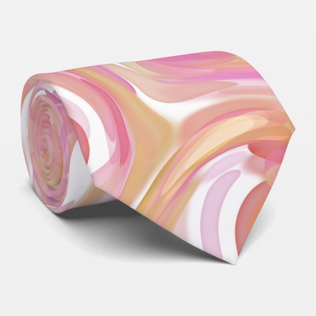 Cravate Rose du désert Swirl Necktie (Roulé)