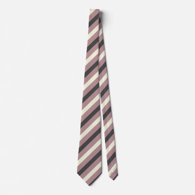 Cravate Rose Duisier, Beige & Gris Charbon (Devant)