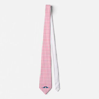Cravate Rose En vichy Motif Bleu Inséparables Salles Crava