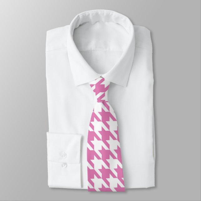 Cravate rose et blanche en bois (Attaché)