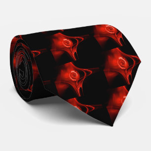 CRAVATE ROSE FRACTAL ROUGE EN NOIR