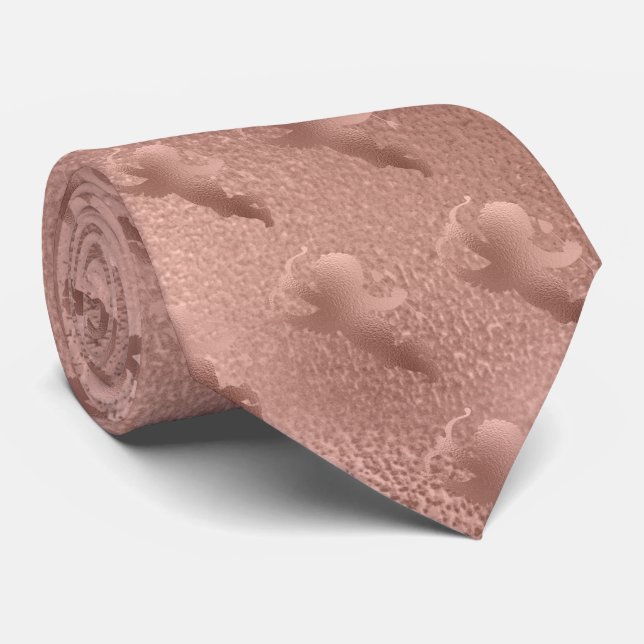 Cravate Rose Gold Cupid Love Valentine's Day (Roulé)