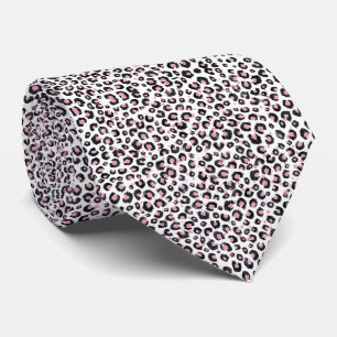 Cravate Rose Gold Élégant Motif Léopard Noir