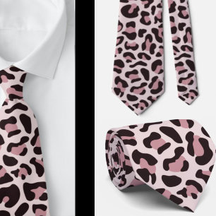 Cravate Rose Gold Empreinte de léopard Groomsmen Punkk Mar