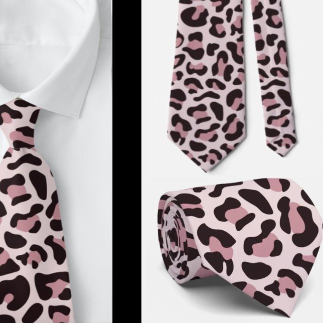 Cravate Rose Gold Empreinte de léopard Groomsmen Punkk Mar (Créateur téléchargé)