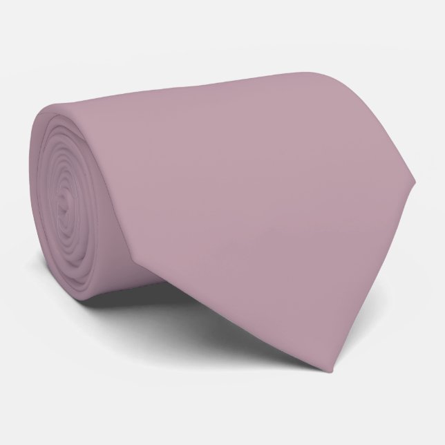 Cravate Rose gris rose pâle uni (Roulé)