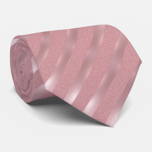 Cravate Rose Modish Parties scintillant or Modèle rayé Élé