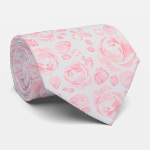 Cravate Rose Motif rose et gris