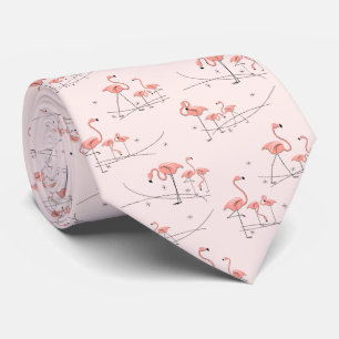 Cravate rose multi de Flamants roses