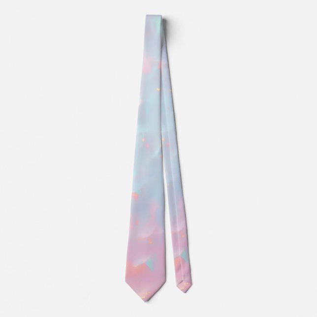 Cravate Rose Pâle Menthe Douce Or Luxe Collection Moderne (Devant)