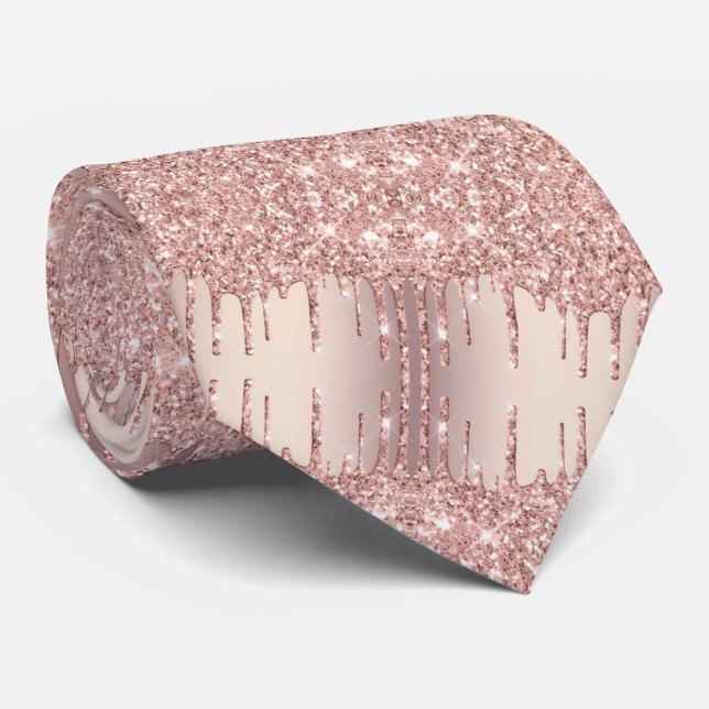 Cravate rose Parties scintillant à étincelles de   (Roulé)