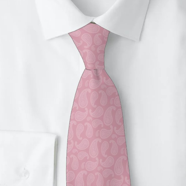 Cravate Rose Poussiéreux Paisley (Créateur téléchargé)