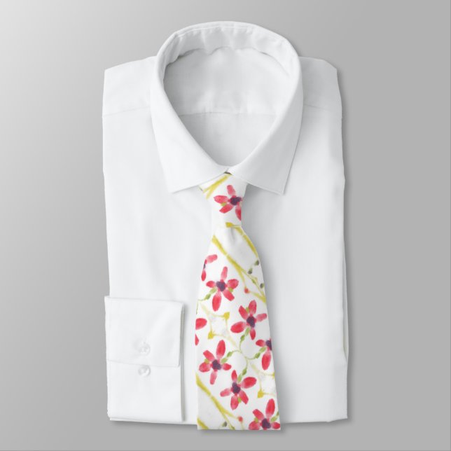 Cravate Rose rouge violet et citron vert (Attaché)