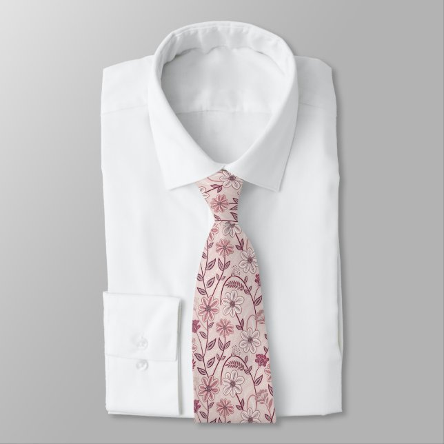 Cravate rose vif pour hommes avant-gardistes (Attaché)
