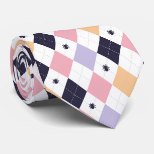 Cravate Rose violet diamant avec araignée