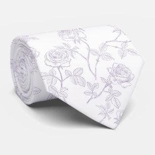 Cravate Roses de lavande blanches délicates