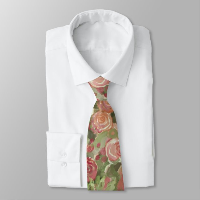 Cravate Roses peintes (Attaché)