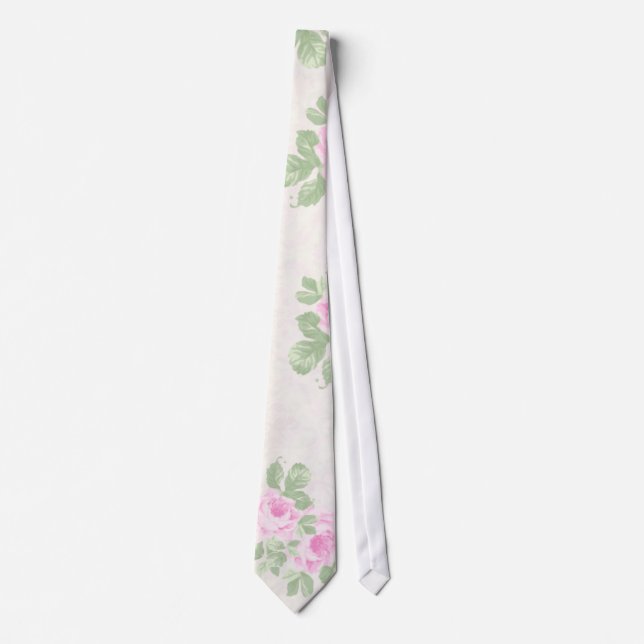 Cravate Roses roses chics floraux vintages (Devant)