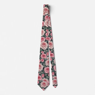 Cravate Roses roses roses florales