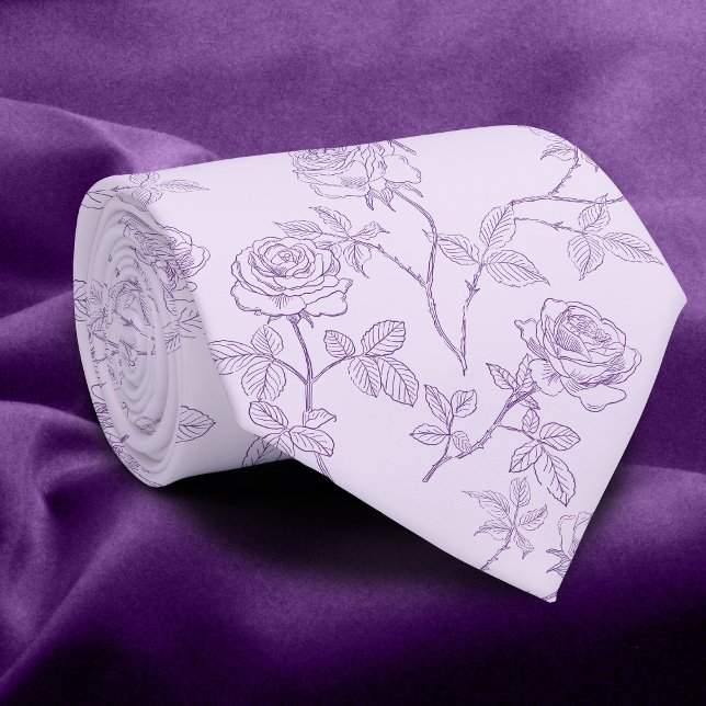 Cravate Roses violettes et lavande délicates (Créateur téléchargé)