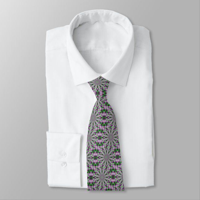 Cravate Rosettes de Noël en violet, vert et noir (Attaché)