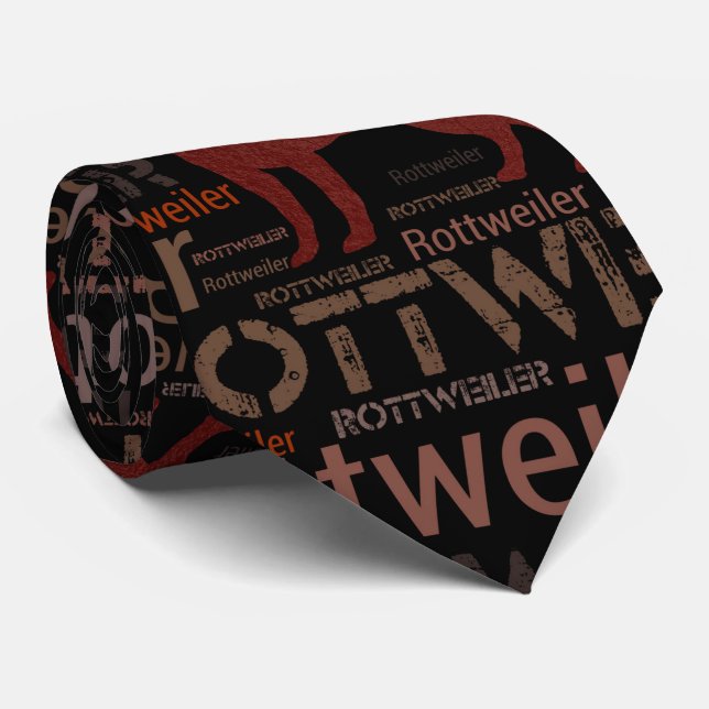 Cravate Rottweiler - motif de Metzgerhund (Roulé)