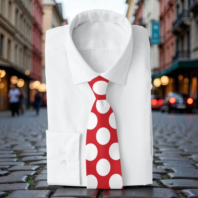 Cravate Rouge à pois blancs Rétro (Créateur téléchargé)