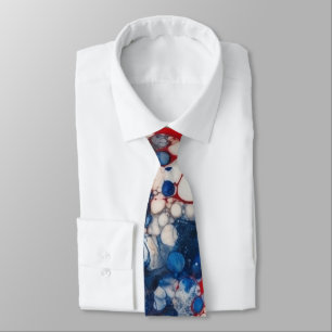 Cravate Rouge blanc et bleu encre d'alcool États-Unis Drap