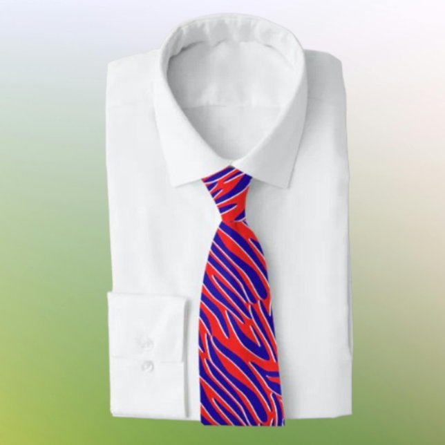 Cravate Rouge, Blanc & Gras | Chemise à rayures de tigre (Créateur téléchargé)