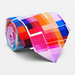 Cravate Rouge bleu jaune