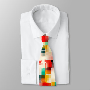 Cravate Rouge bleu jaune