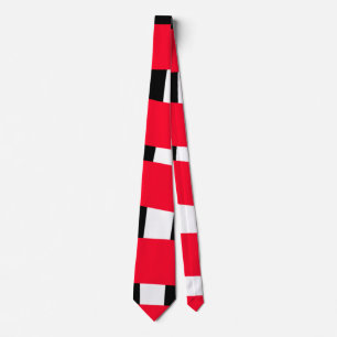 Cravate Rouge croix noire damier simple homme garçon cadea