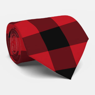 Cravate rouge de plaid de Buffalo noir