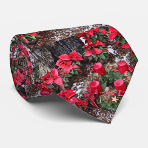 Cravate rouge de surprise de Noël