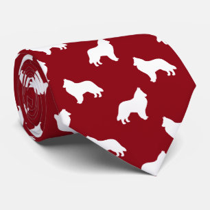 Cravate Rouge et blanc belges de motif de silhouettes de