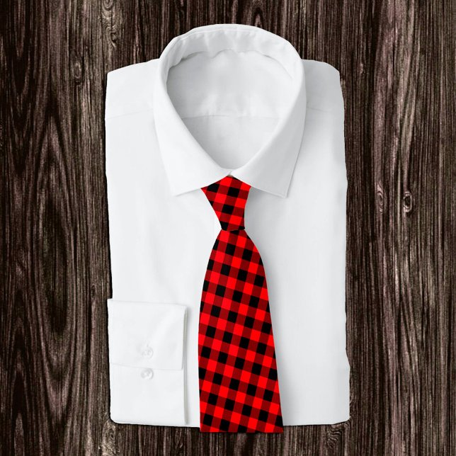 Cravate Rouge et noir Buffalo Plaid Cravate, mode rustique (Créateur téléchargé)