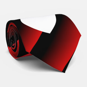 Cravate Rouge et noir de la Saint-Valentin ombré bandes di