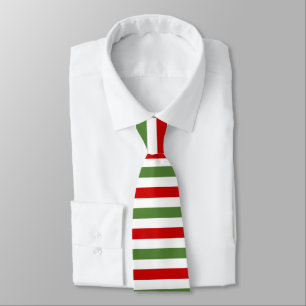 Cravate Rouge et vert rayé