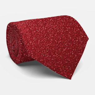 Cravate Rouge Faux Paillettes + Soie Luxe Gentleman