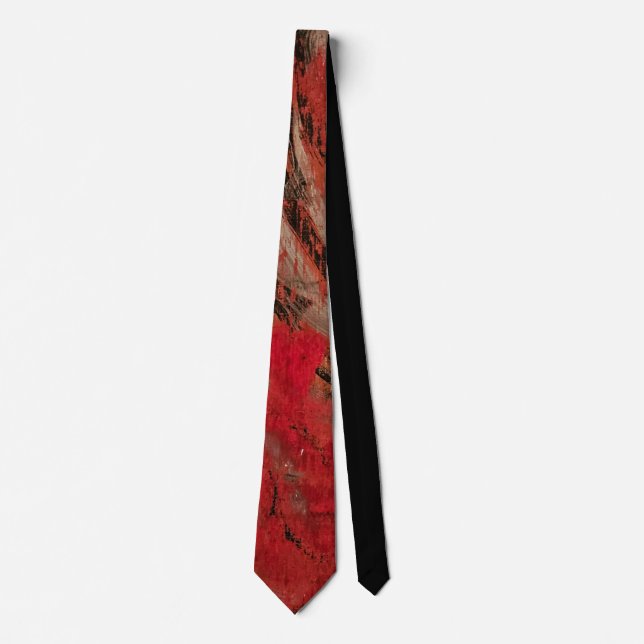 Cravate Rouge Grenat, Une Abstraction de Gel Print (Devant)