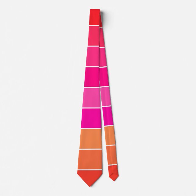 Cravate Rouge, rose et orange (Devant)