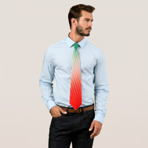 Cravate Rouge Silver Green Wavy
